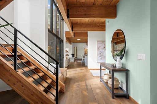 Open Stairwell optimizing the Wood & Metal Architecture.