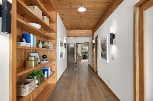 Roomy - Upper Level Hallway w/Book Shelves & LVP Flooring.