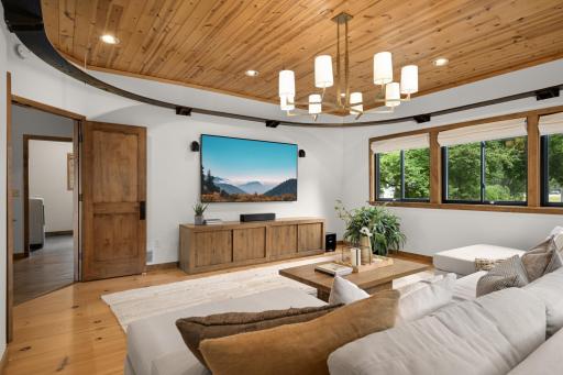 Cozy Family Room w/Original Hardwood Flooring & Wood Ceiling! Great place to Chill & Watch Movies or do some Gaming...!