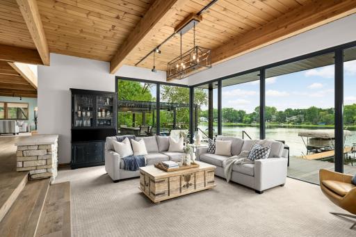 Hearth Room w/Floor to Ceiling Glass offering Unobstructed Lake Views!