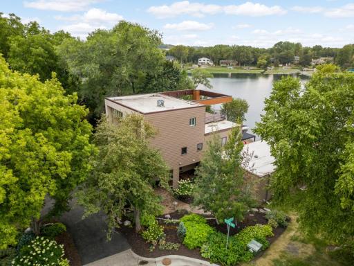 Aerial View of Home and Manicured Grounds.