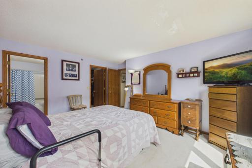 Primary bedroom has a walk-in closet and private bath.