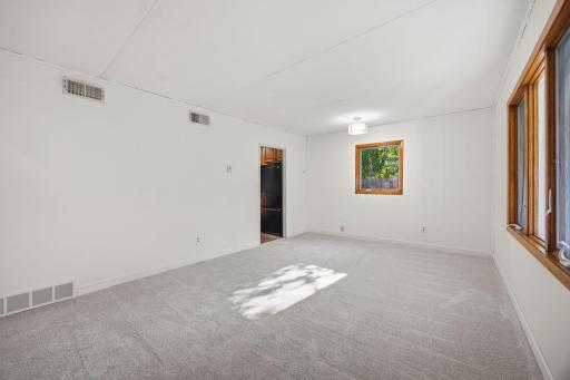 Living room and doorway to kitchen