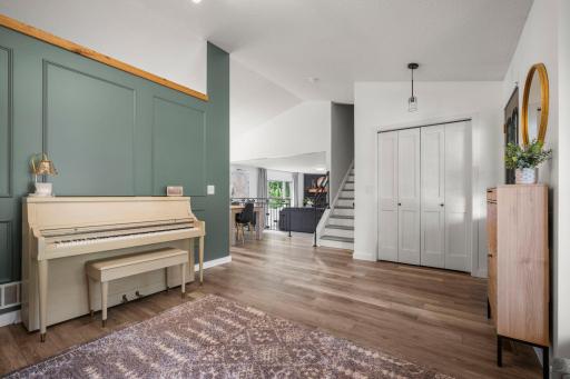 Modern board and batten accents, a fresh white palette, and updated trimwork, white doors add timeless style throughout.