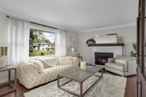 Living Room with Gas Fireplace.