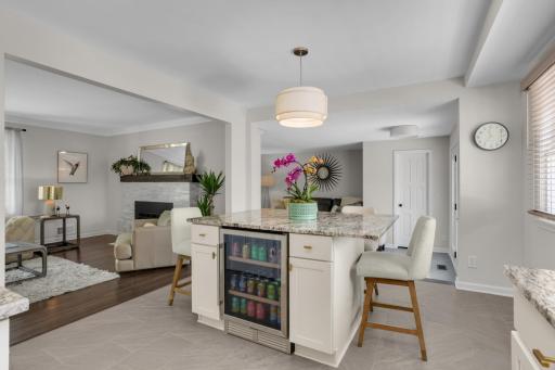 Oversized Kitchen Island great for gathering.