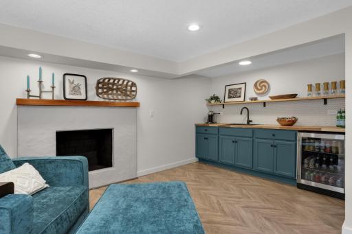 Lower Level Family Room with Wet Bar.
