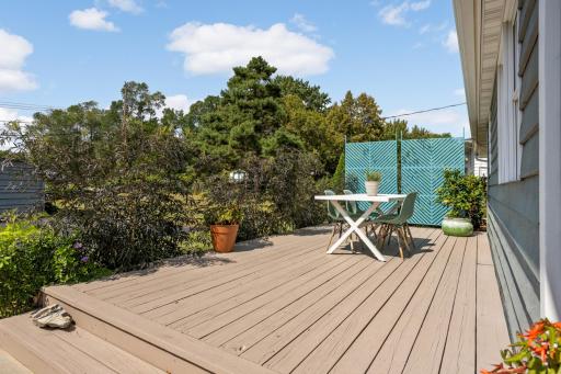 Deck for outdoor entertaining.