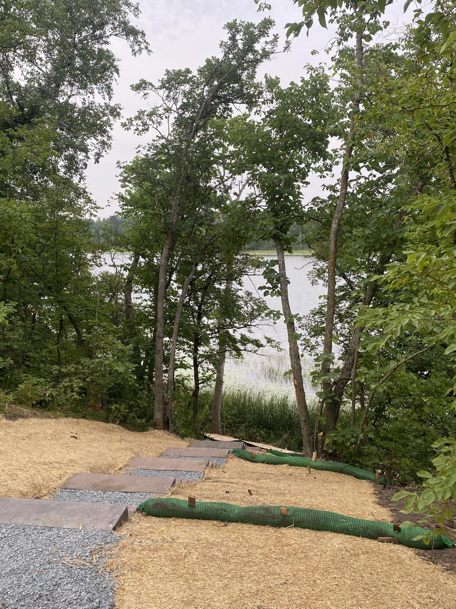 Stone steps to lake