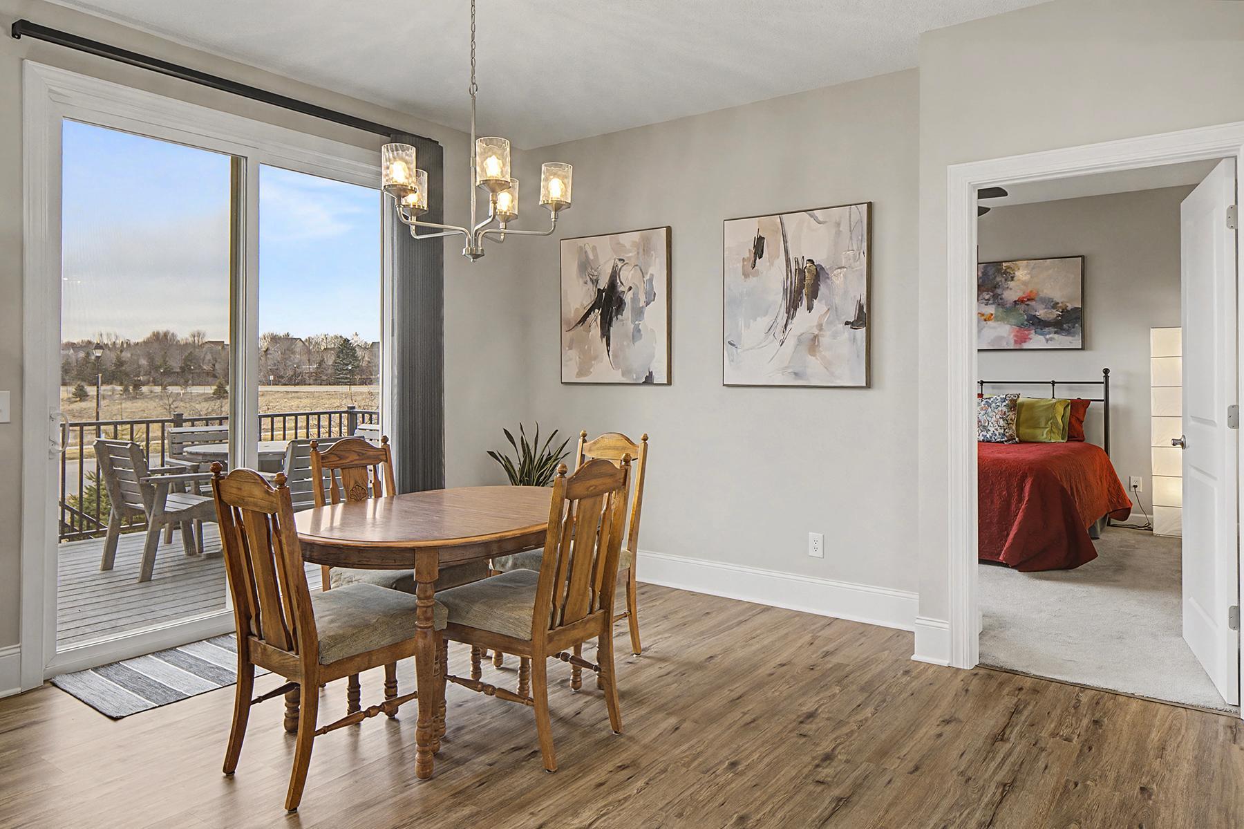 Spacious Dining Room and doors to Deck