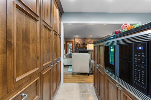 Integrated refrigerator and abundant cabinet storage!