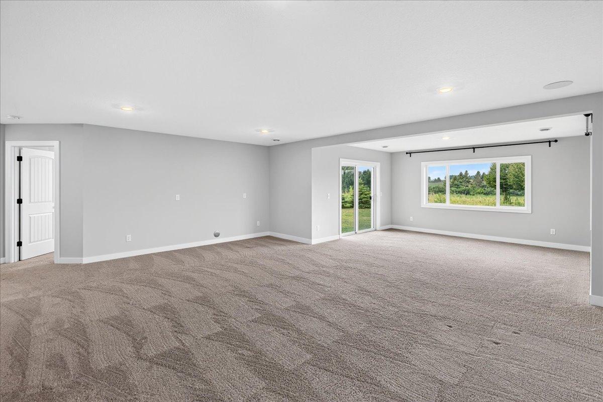 Wet bar rough in is located along family room/bed room wall