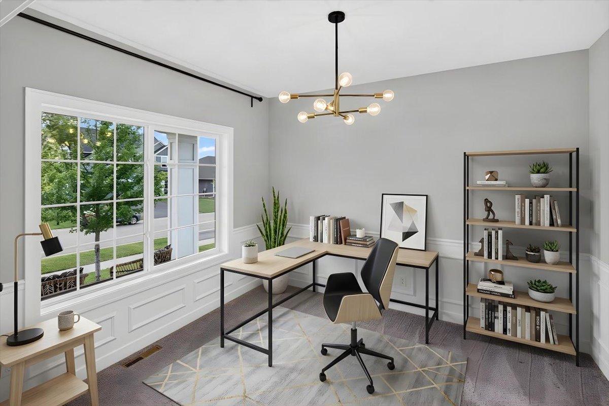 Office virtually staged