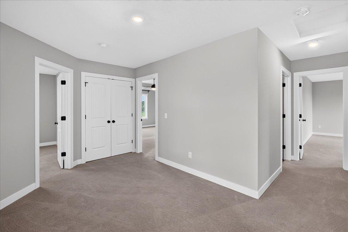 Large linen closet is located in upper floor landing