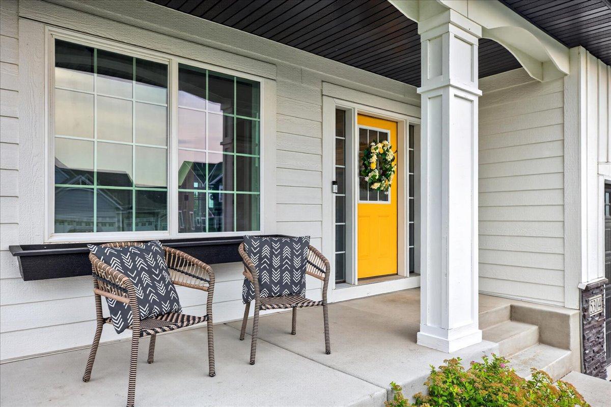 Relax on the front porch with custom flower box