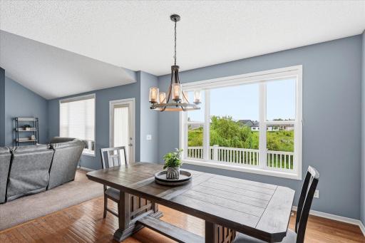 Convenient connection between kitchen, living, and outdoor spaces.