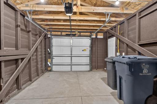 Opener, new roof, new door, concrete floor.