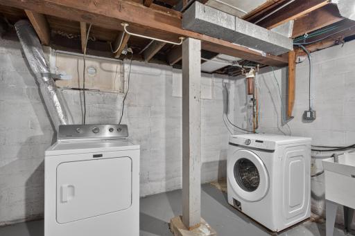 Clean Lower Level - Shared Washer and Dryer with Sink