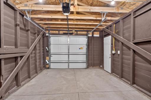 Opener, new roof, new door, concrete floor.