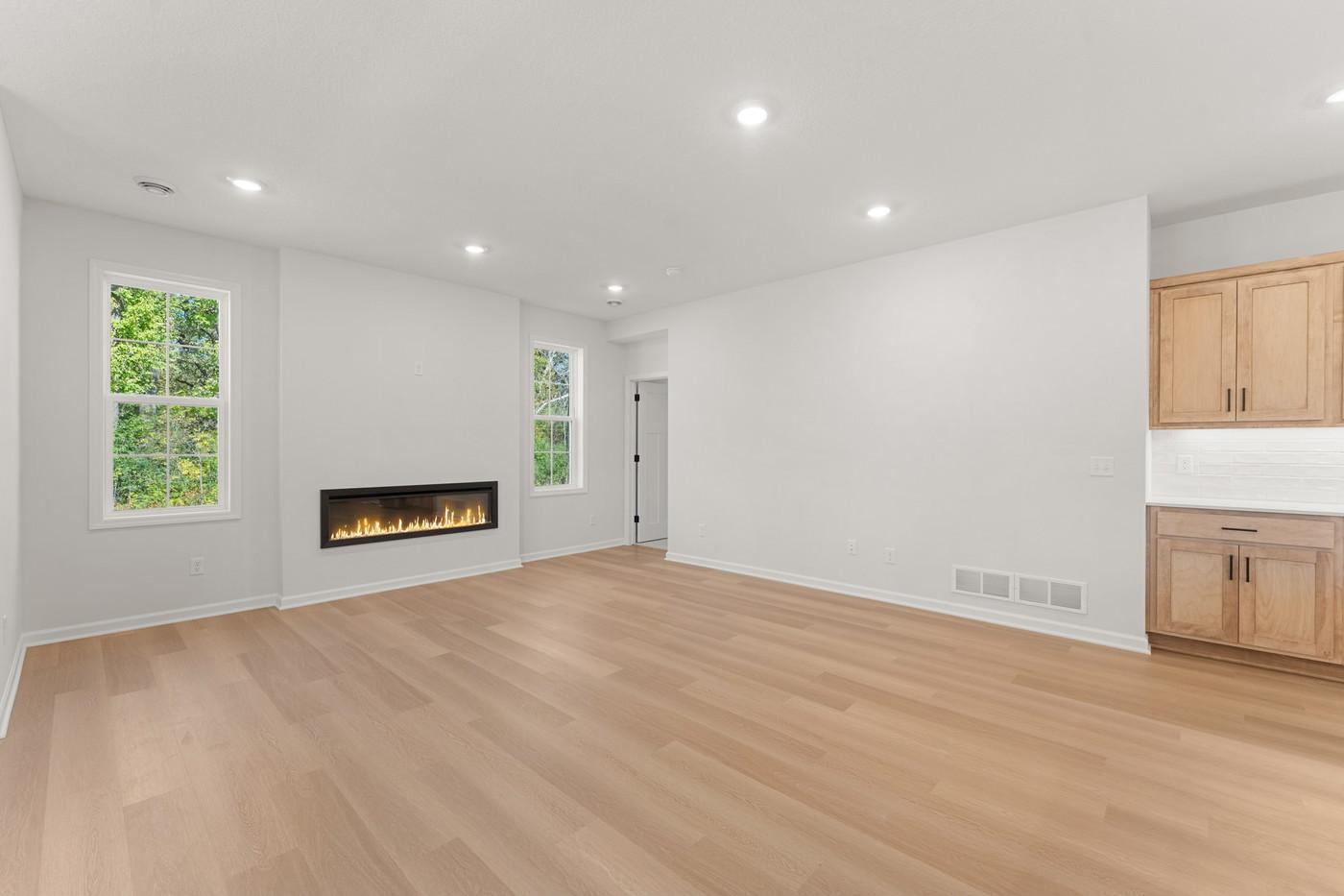 Family Room and Kitchen nook that would be a perfect coffee bar!
