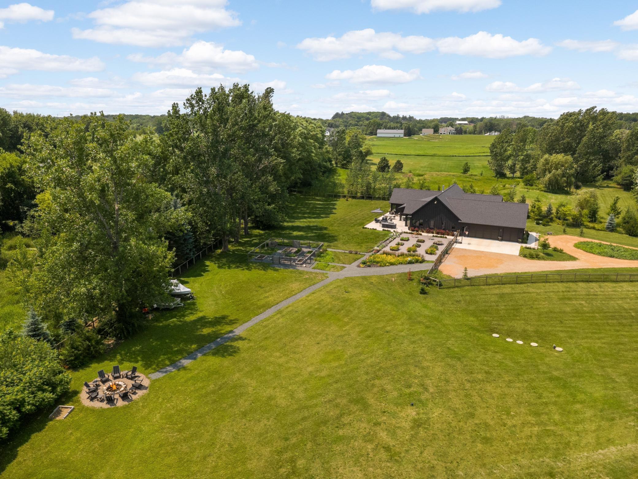 Invite the whole gang for yard games by day and gather around the fire pit when the temps take a dip