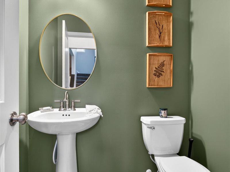 Half bath across from the flex room