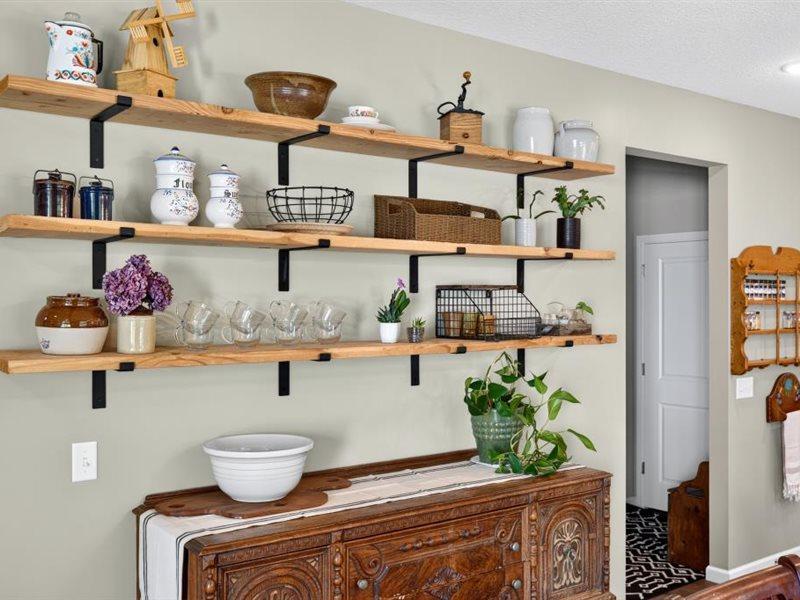 Gorgeous farmhouse-style shelving