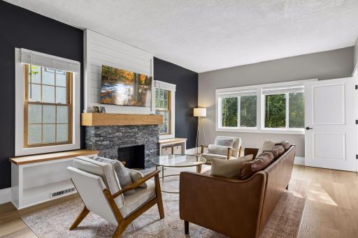 Beautiful stone fireplace