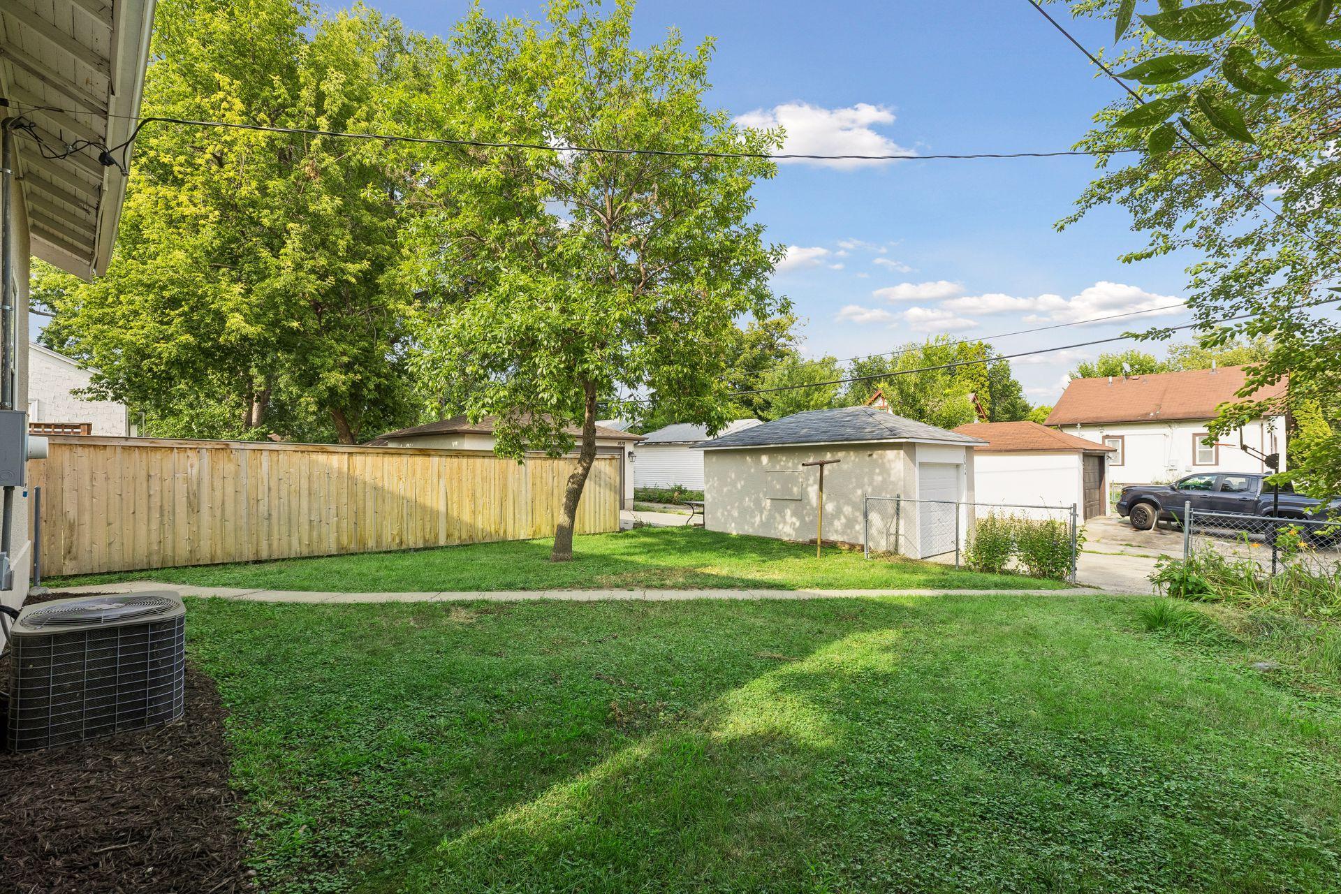 Backyard with easy access to garage