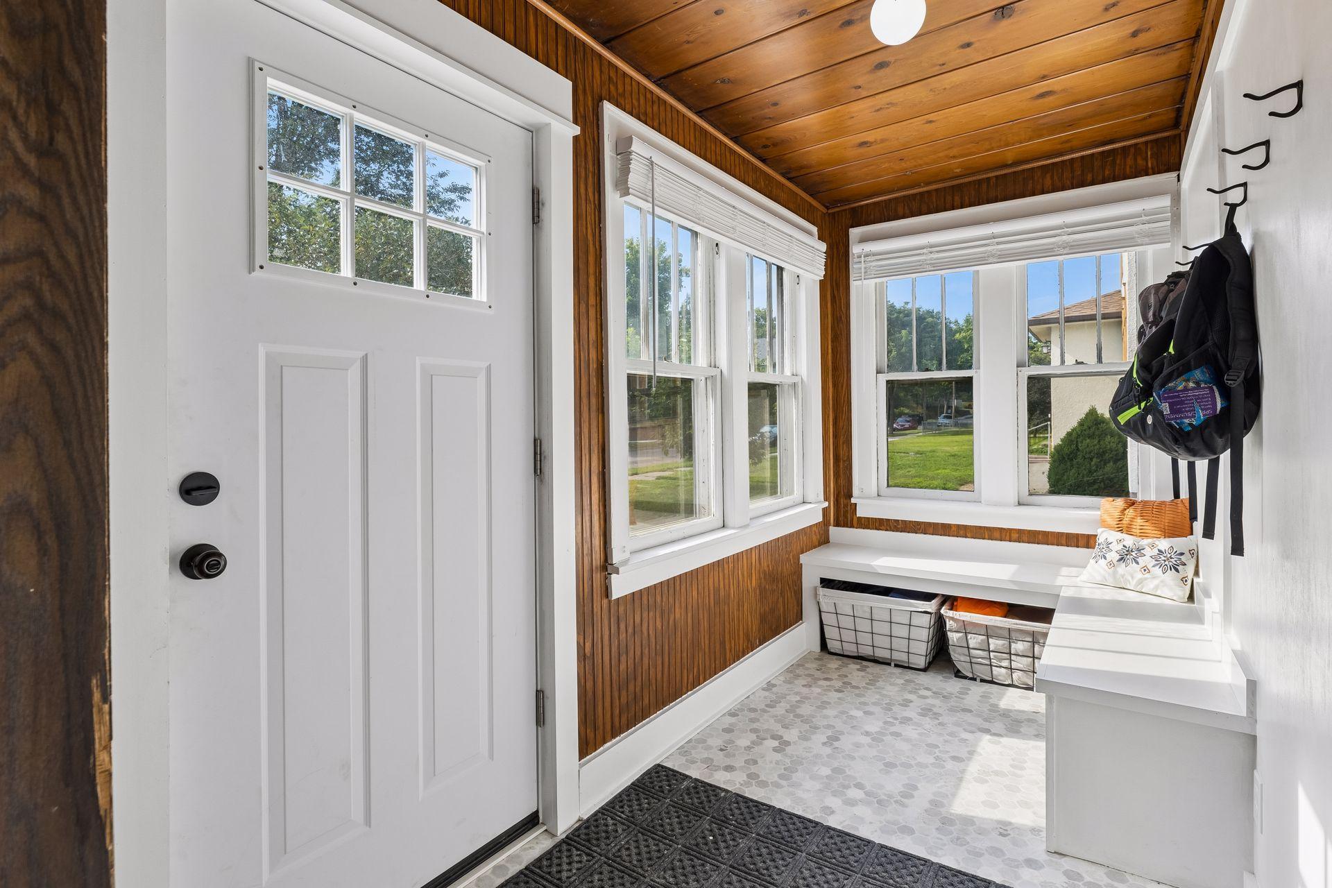 Darling front porch greets you.