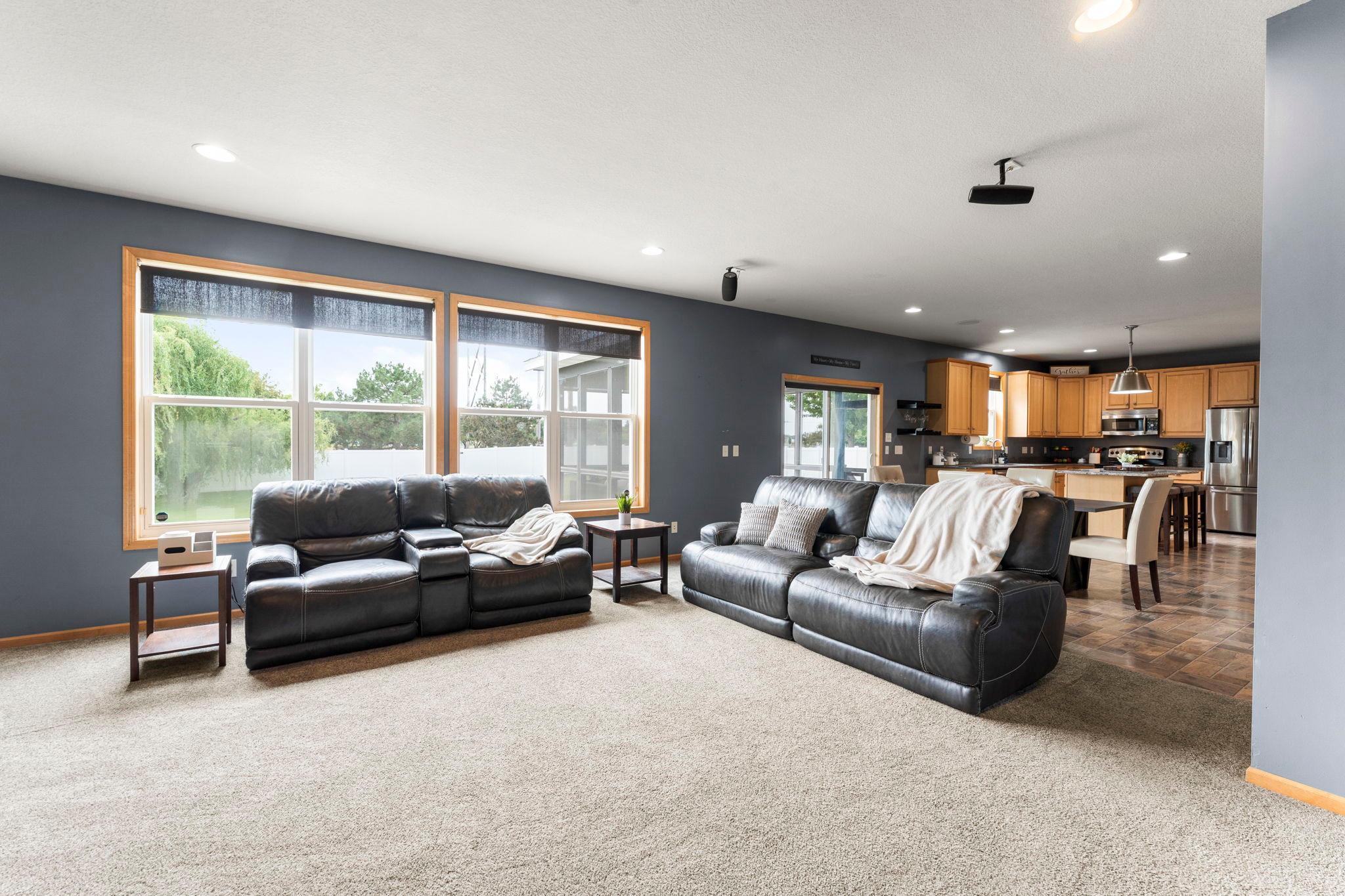 This home is filled with natural light, thanks to its large windows throughout.