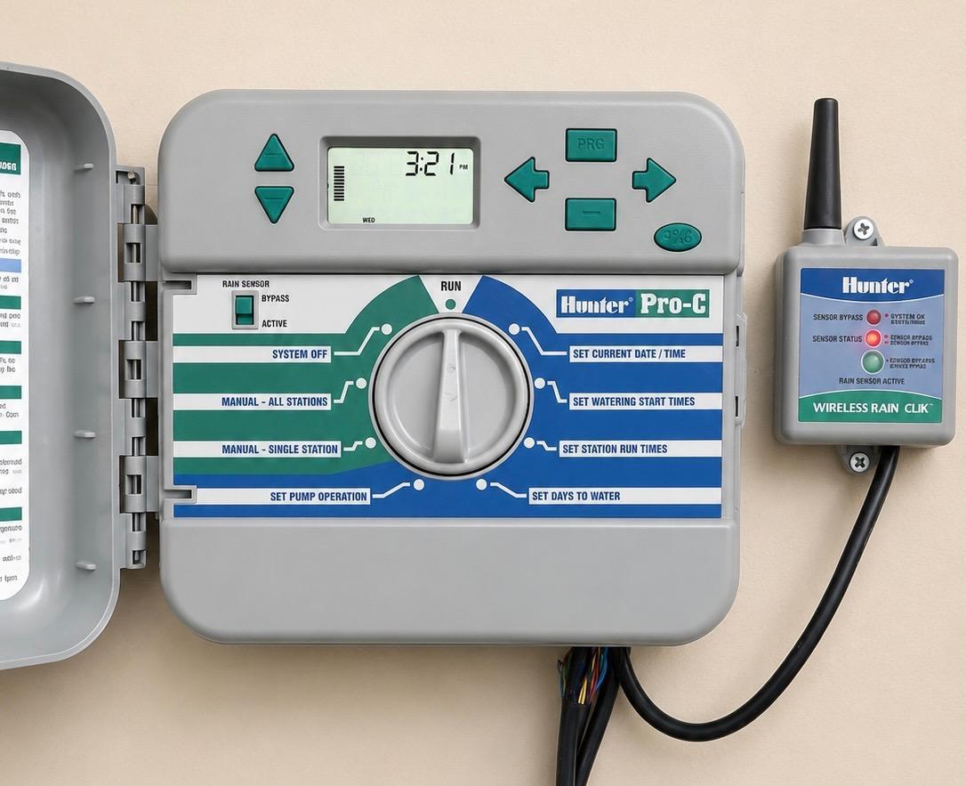 The irrigation system to help keep the grass green and looking its best.