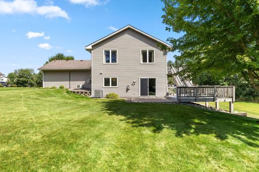 Spacious lawn and easy access to the outdoor living areas.