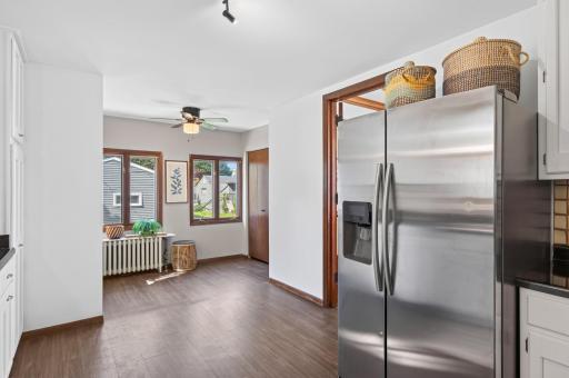 The backdoor area also provides a foyer/mudroom. The closet is a great space for coats, boots and extra storage!