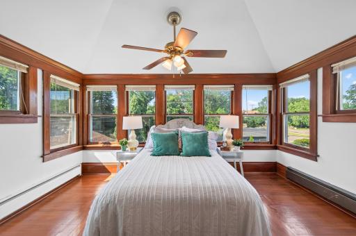 The primary bedroom - A show stopping room with a view!