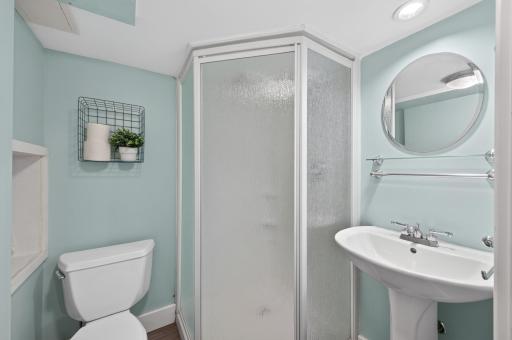 The 3/4 bathroom located in the basement - So handy to have!