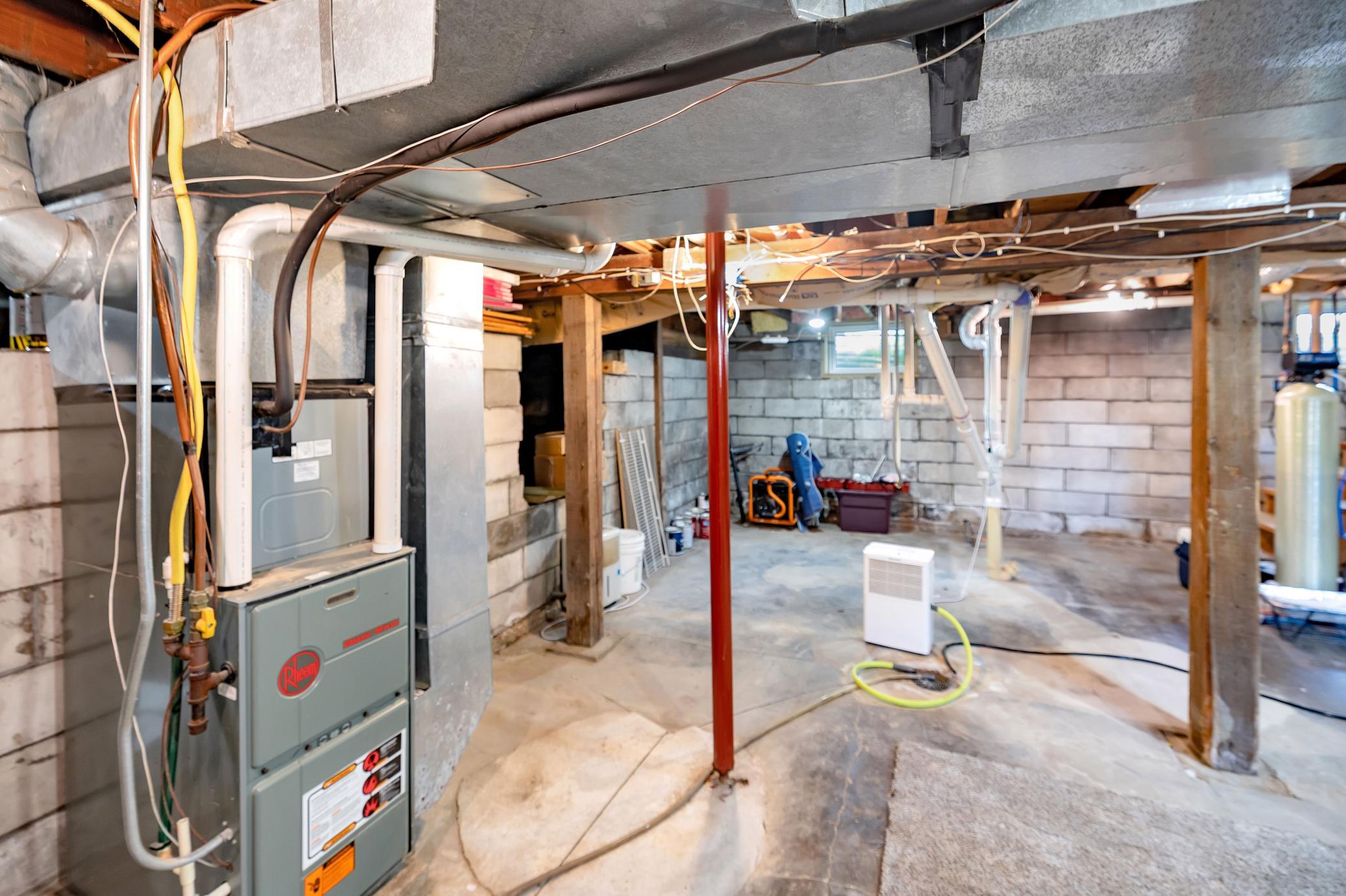 Updated furnace with posting and water softener