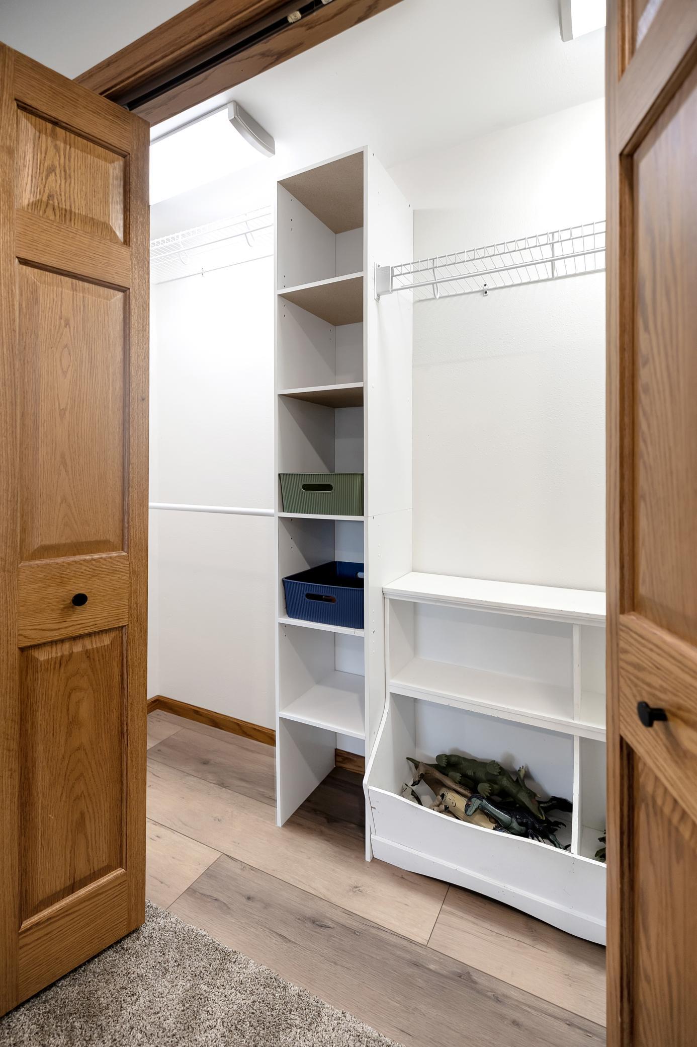 Built it shelving in closet
