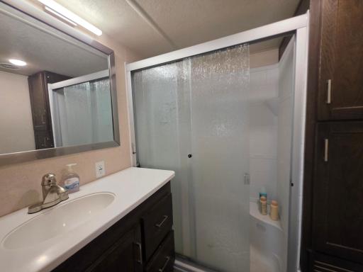 Bathroom with large shower