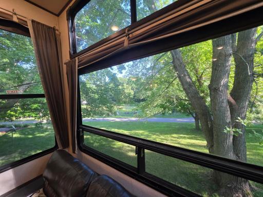 View of Animal Park from RV. Unit has Apple Tree and other great shade trees.
