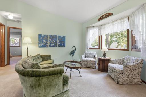 The bay window brings in so much natural light.