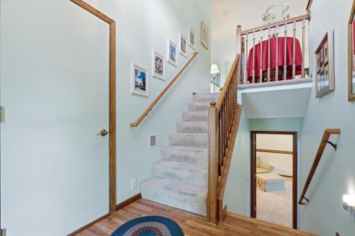 The entryway has plenty of room. There is a handy closet too.