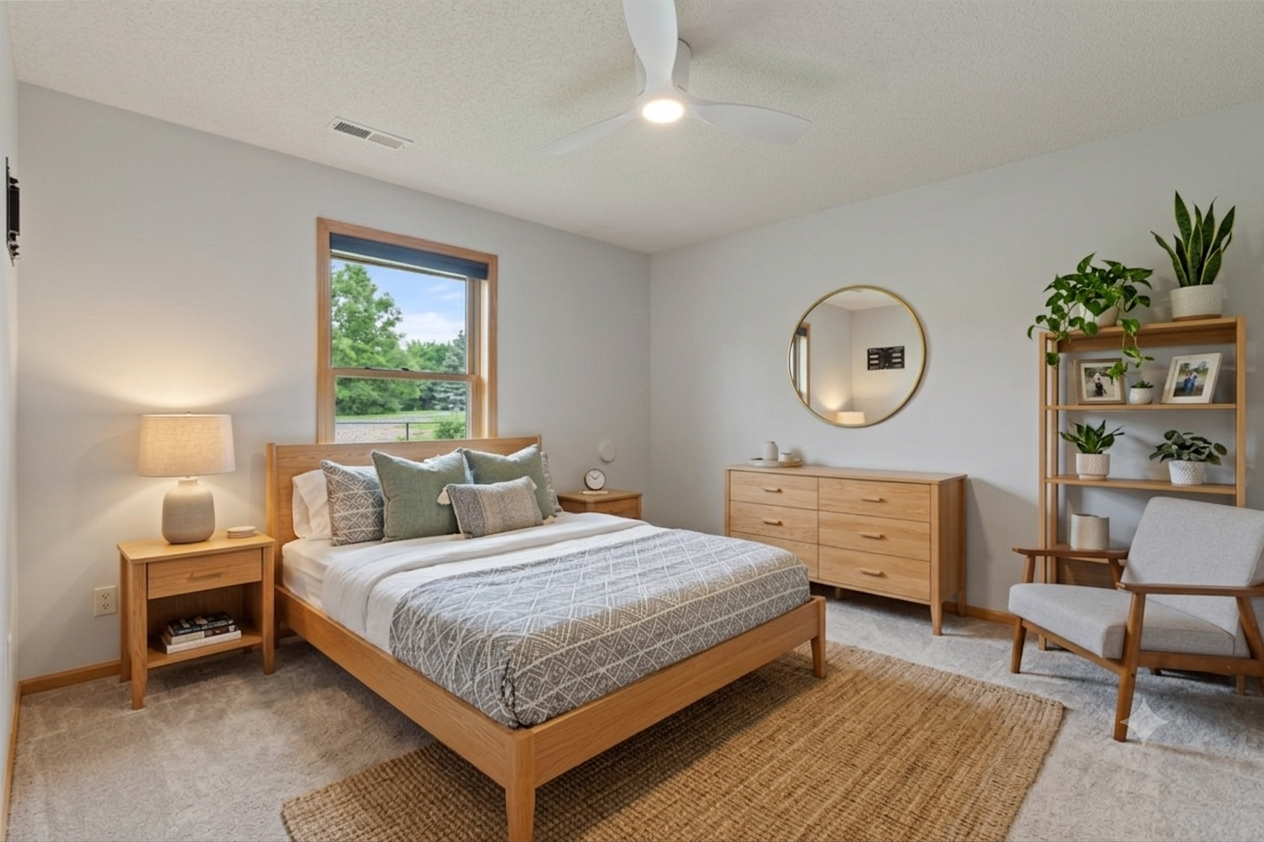 Bedroom 4 lower level - virtually staged