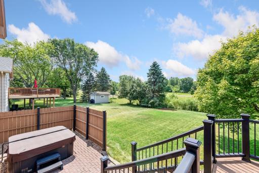 Nice sized Hot Tub that is included in the sale with a privacy fence.