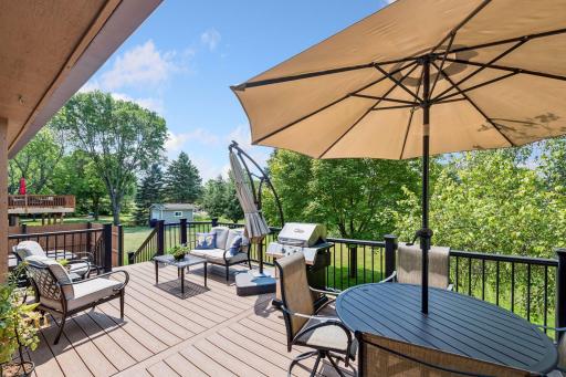 Enjoy entertaining on the extra deep maintenance free deck.
