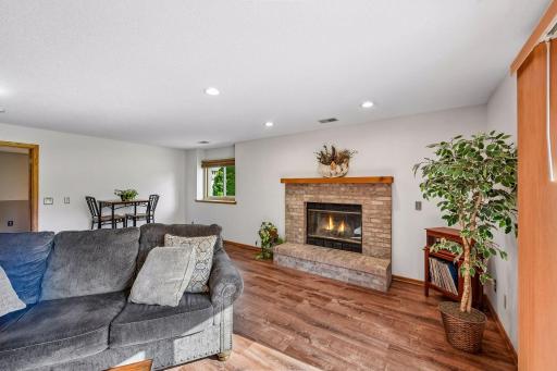Cozy woodburning fireplace that was recently professionally cleaned and serviced