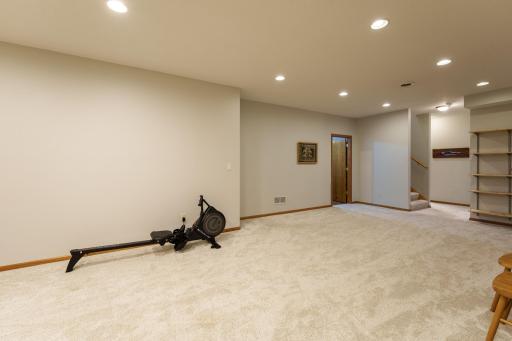 Door by staircase leads to the hobby room.