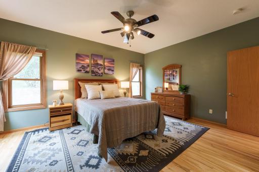 The space feels even larger with the 9 ft ceilings.