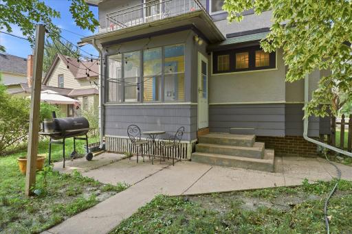 Patio off of rear of home allows space for grilling and entertaining.