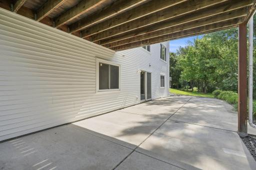 Lower-level concrete patio from your walk-out unfinished basement